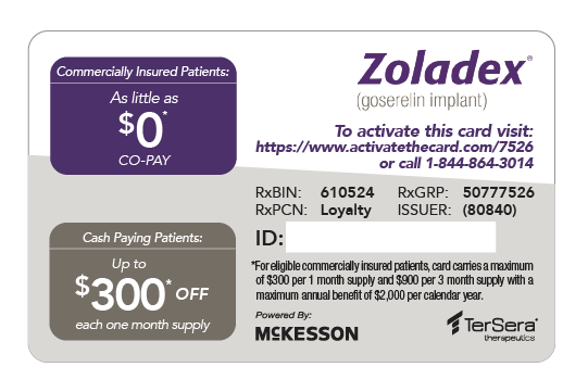 Zoladex savings card information