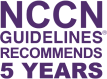 NCCN Guidelines Recommends 5 Years